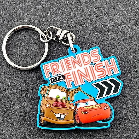 Disney Cars Keychain Friends To The Finish Lightning McQueen And Mater Colorful - Picture 1 of 5